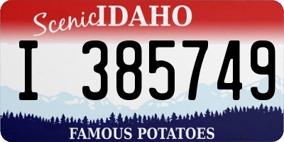 ID license plate I385749