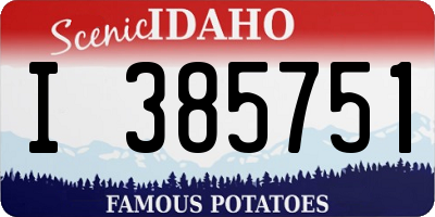 ID license plate I385751