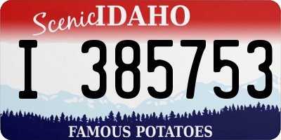 ID license plate I385753