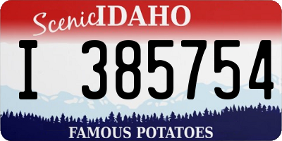 ID license plate I385754