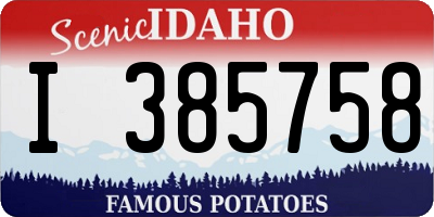 ID license plate I385758