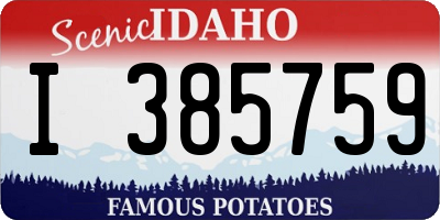 ID license plate I385759