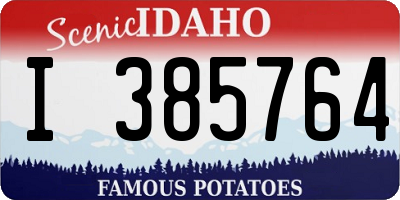 ID license plate I385764
