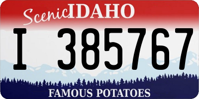 ID license plate I385767
