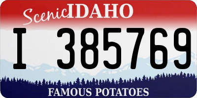 ID license plate I385769