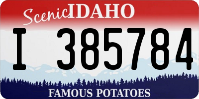 ID license plate I385784