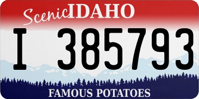 ID license plate I385793