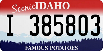 ID license plate I385803