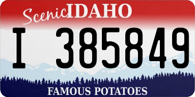 ID license plate I385849