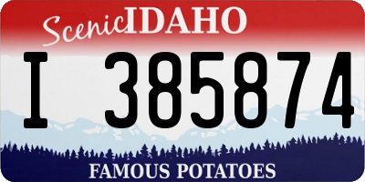 ID license plate I385874