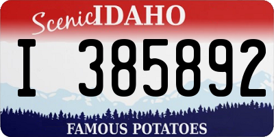 ID license plate I385892