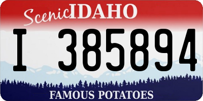 ID license plate I385894