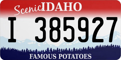 ID license plate I385927