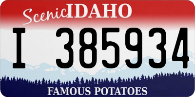 ID license plate I385934