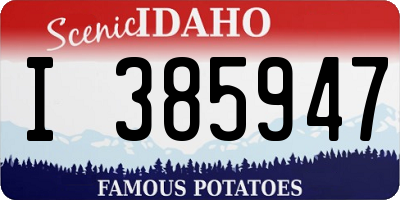ID license plate I385947