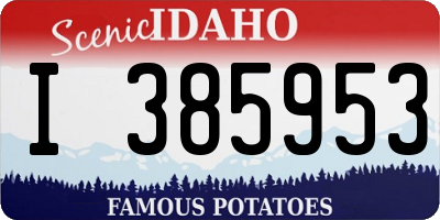 ID license plate I385953