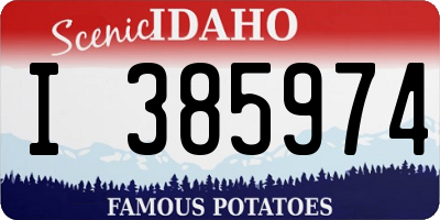 ID license plate I385974