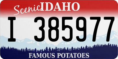 ID license plate I385977