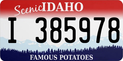 ID license plate I385978