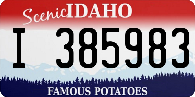 ID license plate I385983
