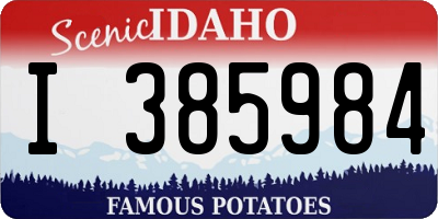 ID license plate I385984