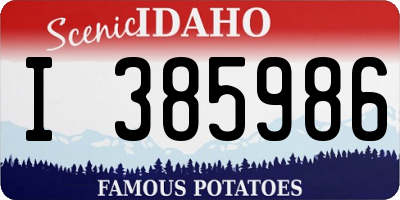 ID license plate I385986