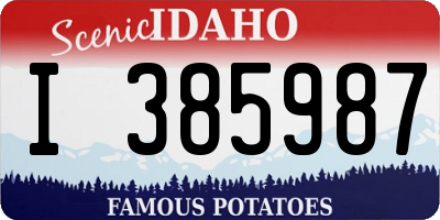 ID license plate I385987