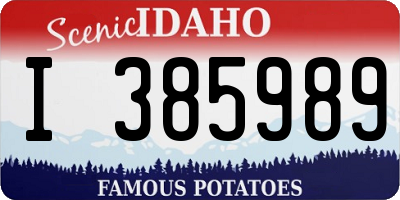 ID license plate I385989