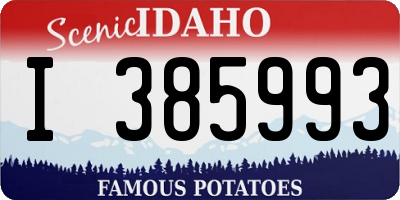 ID license plate I385993