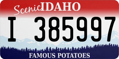 ID license plate I385997