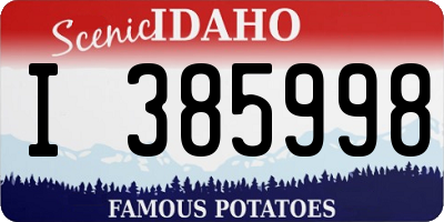 ID license plate I385998