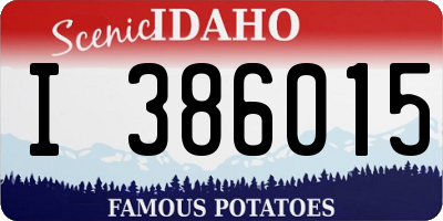 ID license plate I386015