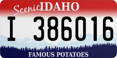 ID license plate I386016