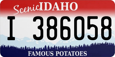 ID license plate I386058