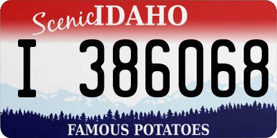 ID license plate I386068