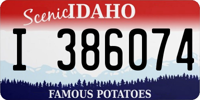 ID license plate I386074
