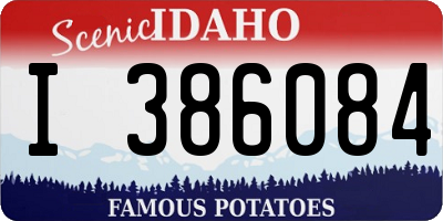 ID license plate I386084