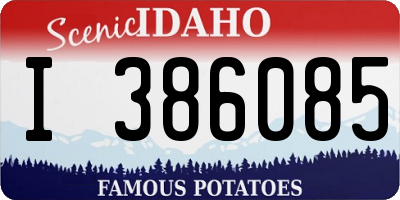ID license plate I386085