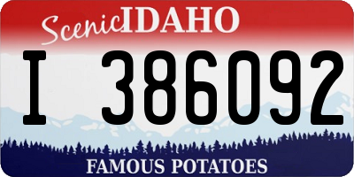 ID license plate I386092