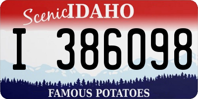 ID license plate I386098