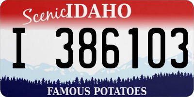 ID license plate I386103