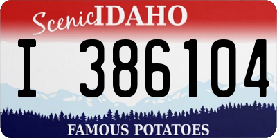 ID license plate I386104