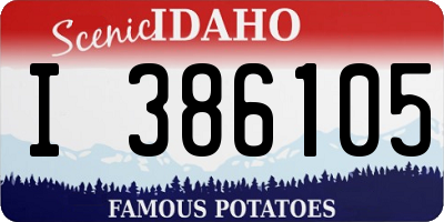 ID license plate I386105