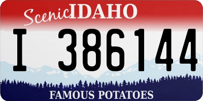 ID license plate I386144