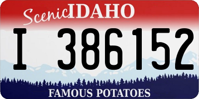 ID license plate I386152