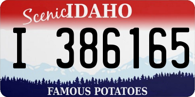 ID license plate I386165