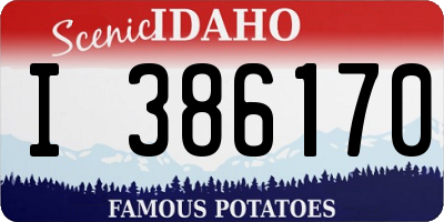 ID license plate I386170