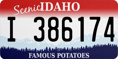 ID license plate I386174