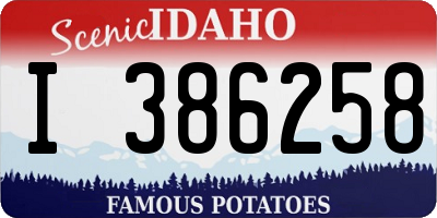 ID license plate I386258