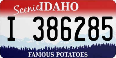ID license plate I386285